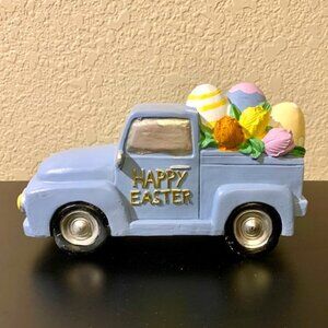 NWOT At Home "Happy Easter" Pastel Truck Filled with Easter Eggs and Flowers
